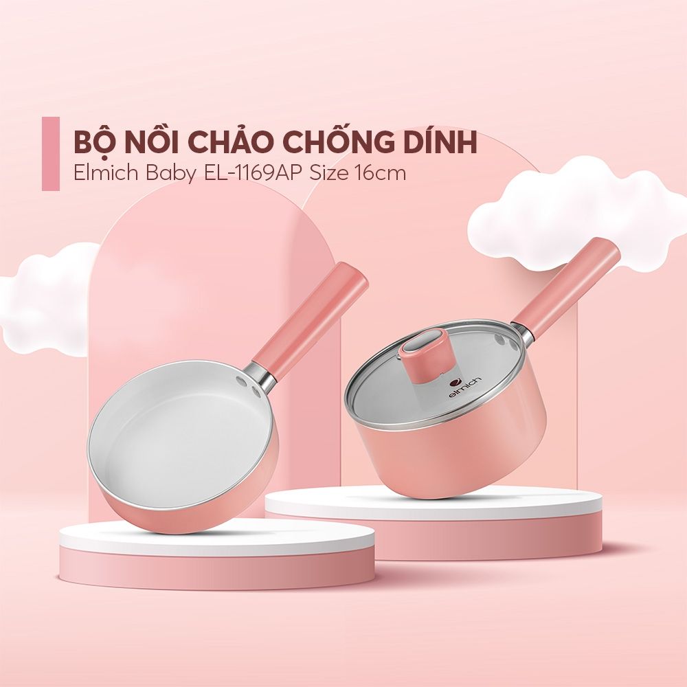  Bộ nồi chảo elmich baby size 16- 1169 