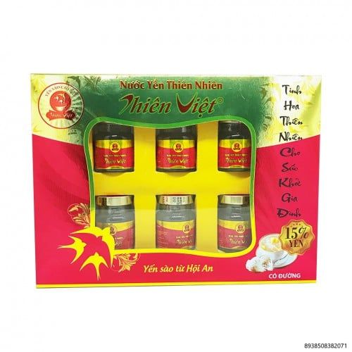  Nước yến Thiên Việt Có Đường 6 Lọ / hộp 