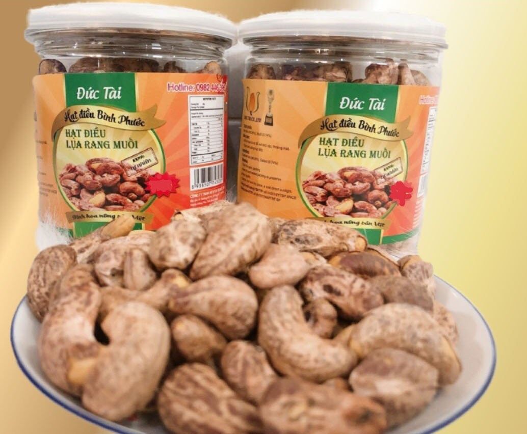 Hạt điều rang muối hộp trụ Đức Tài - 350g 