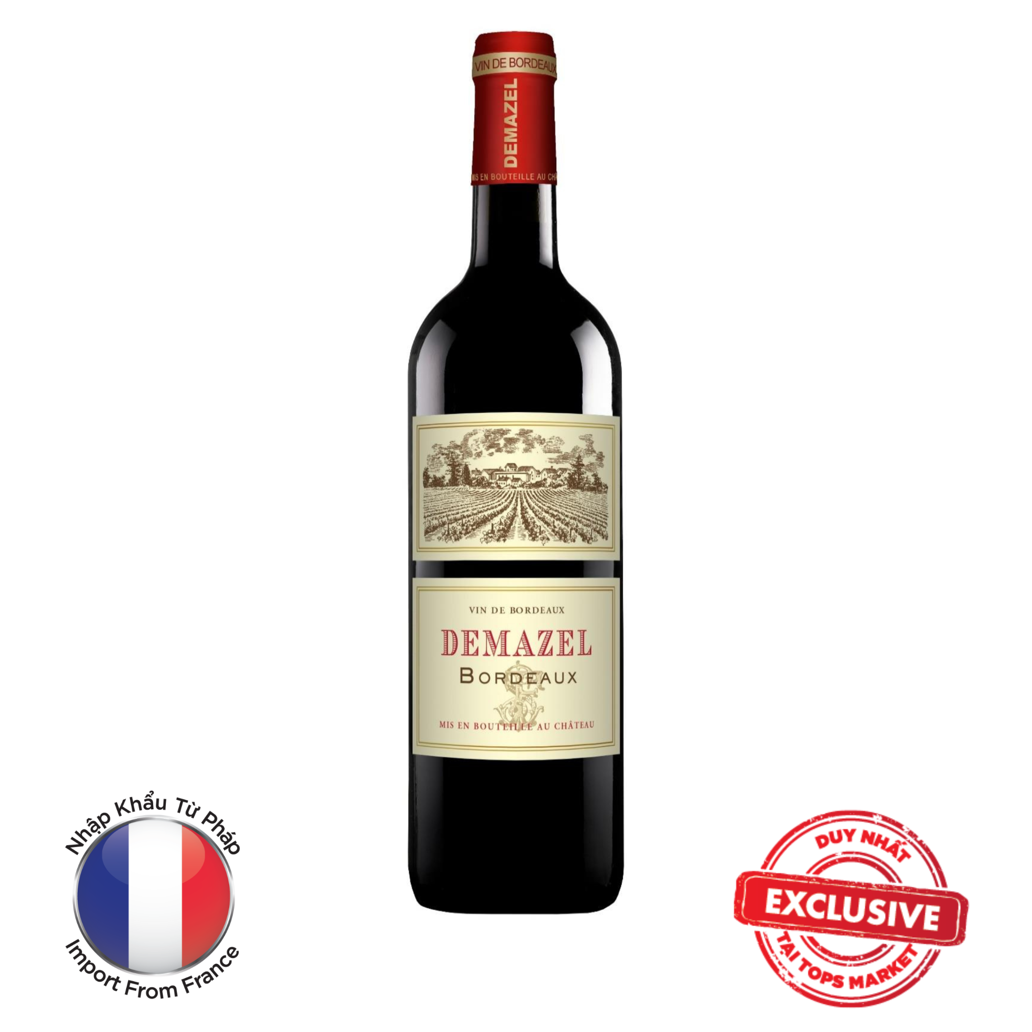  Vang Đỏ Demazel Bordeaux Rouge 75cl 