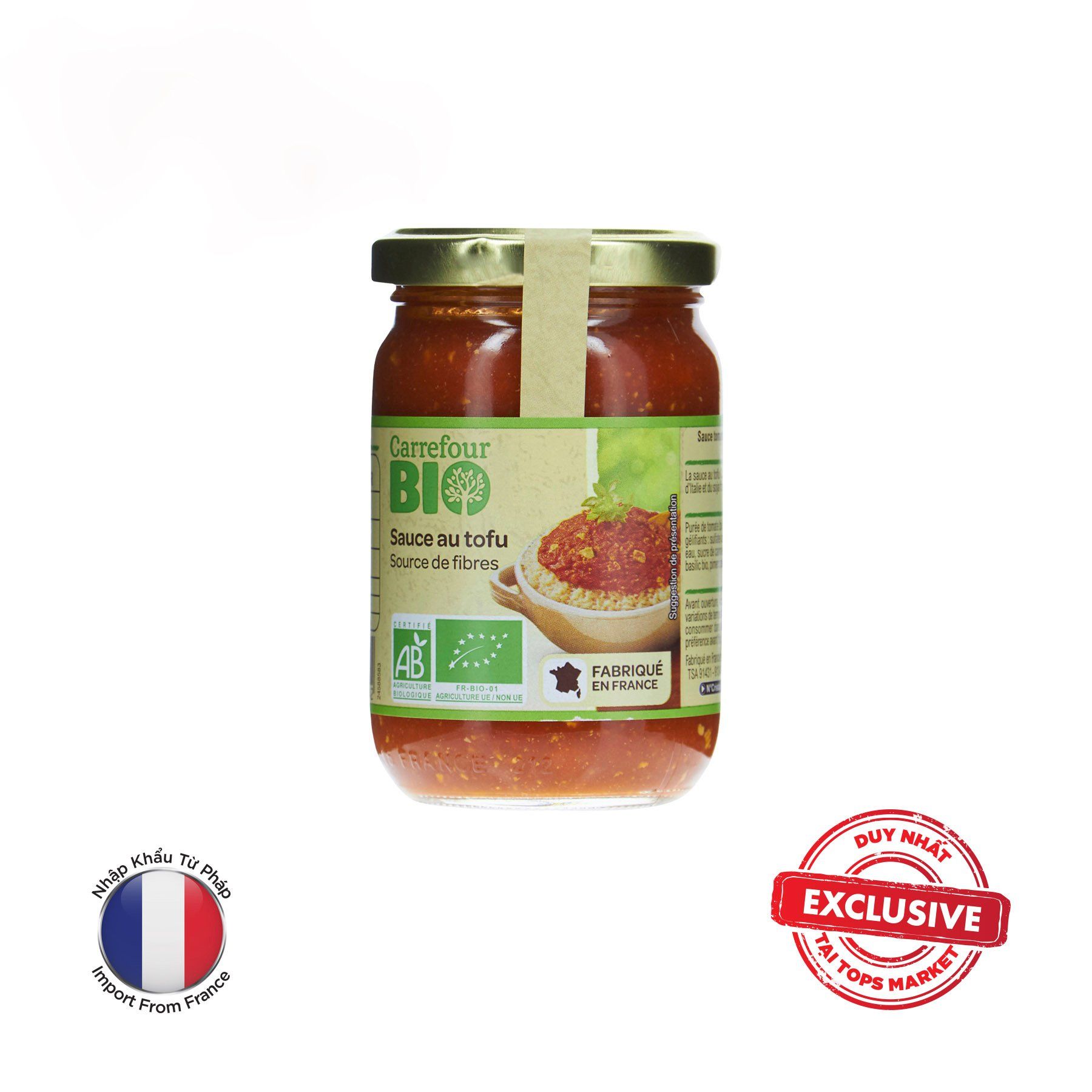  CARREFOUR SỐT BOLGNESE VỚI ĐẬU PHỤ HỮU CƠ BIO 200G 