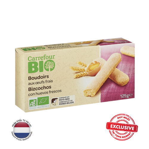  CARREFOUR BÁNH BOUDOIRS HỮU CƠ BIO 125G 