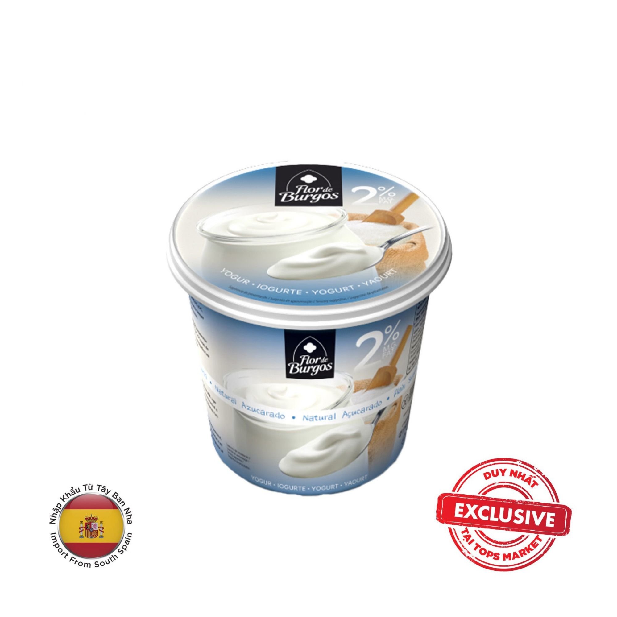  SỮA CHUA TỰ NHIÊN CÓ ĐƯỜNG FLOR DE BURGOS 650G 
