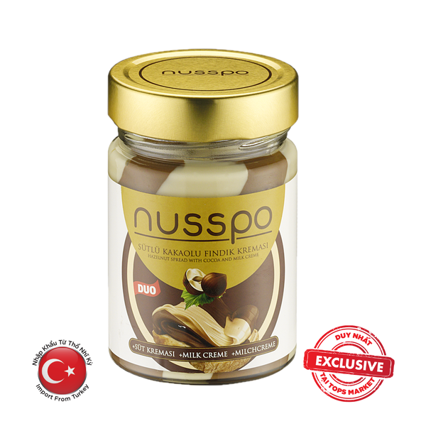  NUSSPO KEM HẠT PHỈ CACAO SỮA 350G 