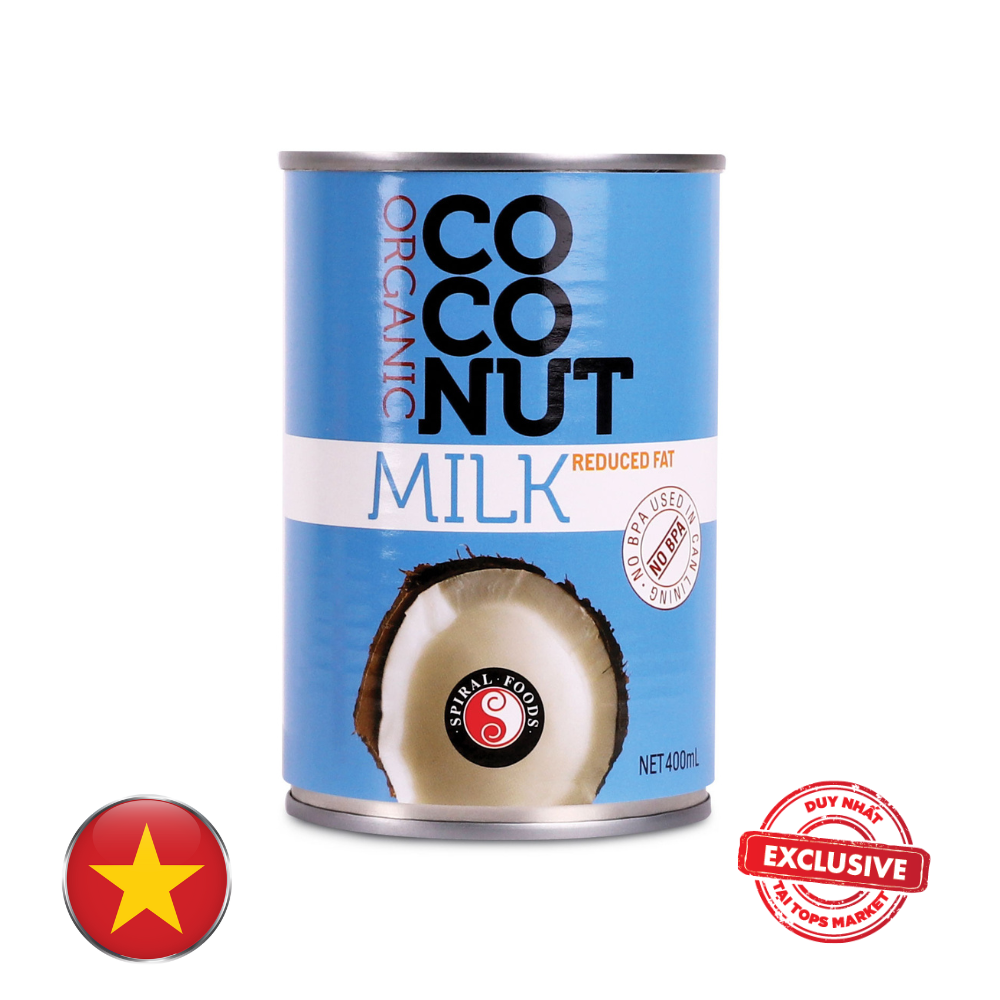  NƯỚC CỐT DỪA ÍT BÉO HỮU CƠ - SPIRAL 400 ml 