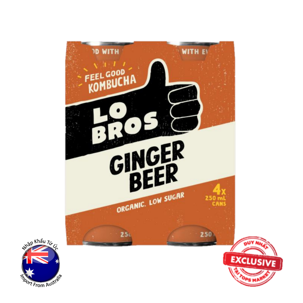  KOMBUCHA BIA GỪNG 250 ml/ LỐC 4 