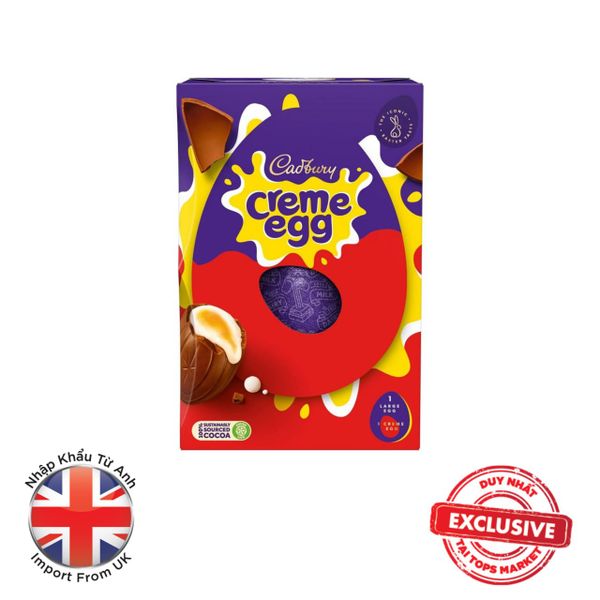  KẸO SOCOLA CADBURY HÌNH QUẢ TRỨNG KHỔNG LỒ NHÂN KEM 195G 