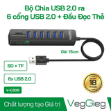  Đầu đọc thẻ USB 2.0 VegGieg - V-C306 6USB+TF+SD 