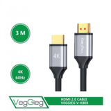  Dây Cáp HDMI VegGieg truyền dữ liệu HDTV 4K 2.0 3 Mét V-H303 