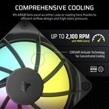  Quạt tản nhiệt Corsair iCUE LINK RX120 RGB MAX White,Black (KIT 3 Fan) 