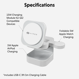  Đế sạc Hyper HyperJuice Qi2 3 in 1 Magnetic Charging Stand (HJ3320WHGL) 