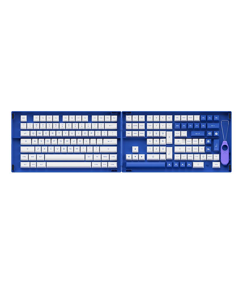  AKKO Keycap set – Blue on White (PBT Double-Shot/ASA profile/197 nút) 
