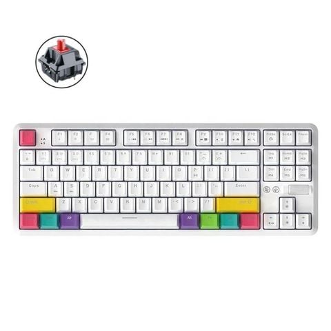  Bàn phím cơ  Ajazz K870T RGB Bluetooth White DIY 