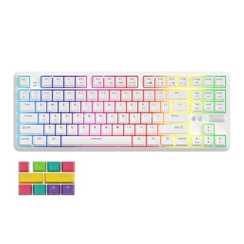  Bàn phím cơ  Ajazz K870T RGB Bluetooth White DIY 