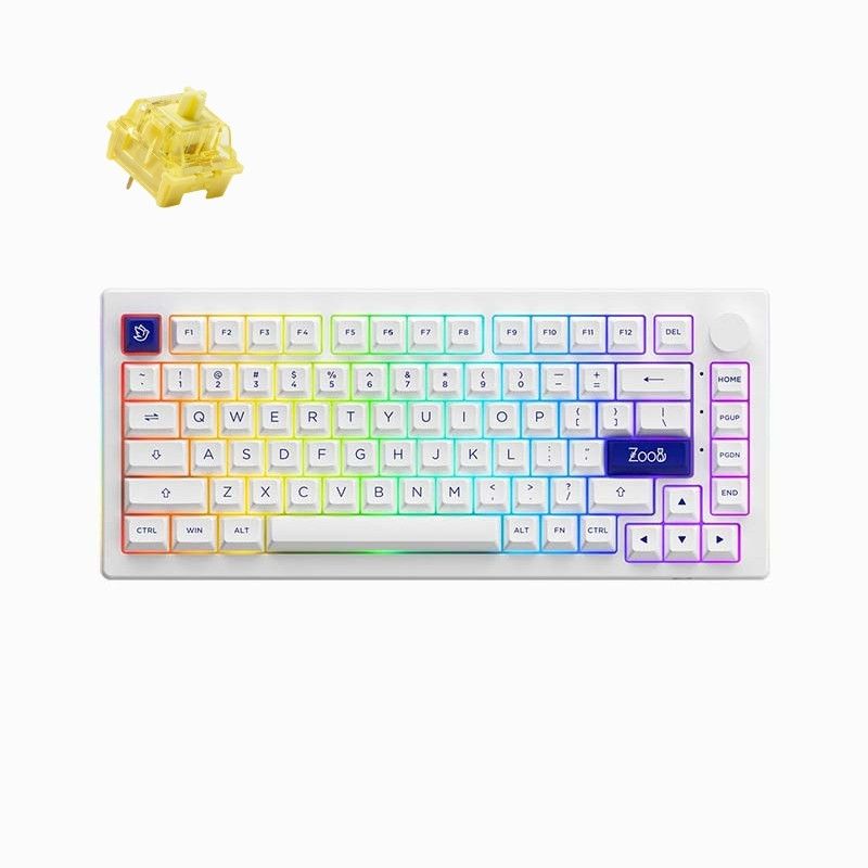  Bàn phím AKKO 5075B Plus Blue on White (Multi-modes/RGB/Hotswap/Gasket mount) 