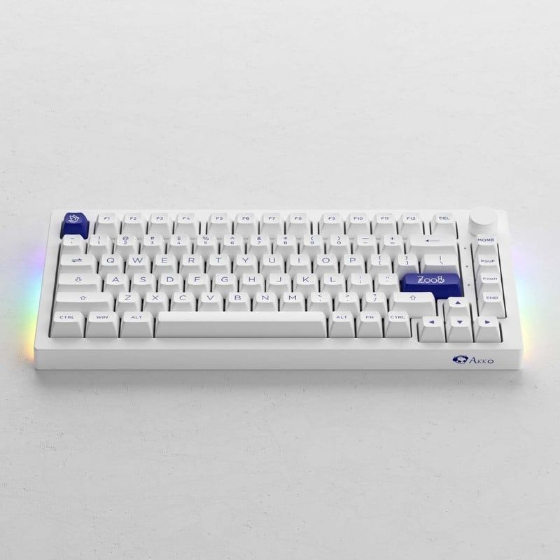  Bàn phím AKKO 5075B Plus Blue on White (Multi-modes/RGB/Hotswap/Gasket mount) 