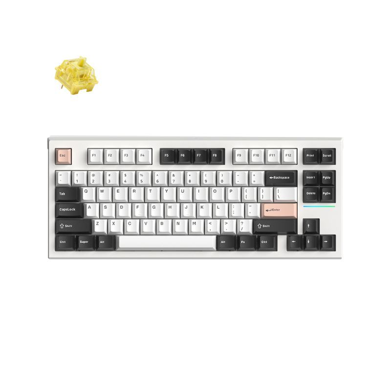  Bàn phím FL-Esports không dây FL750 White Olivia (RGB, 3 Mode, Gasket Mount) 