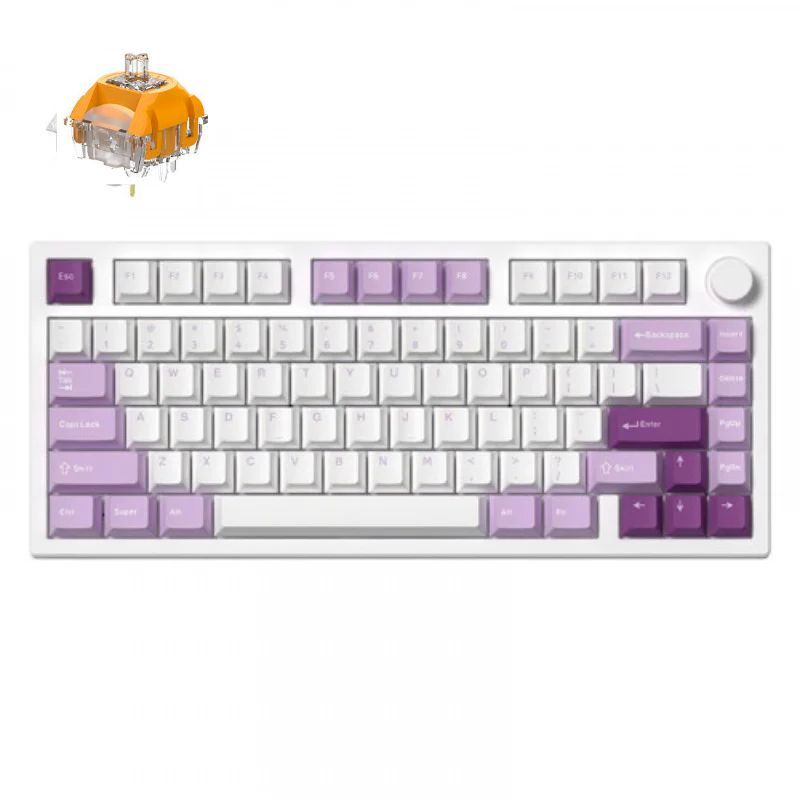 Bàn phím FL-Esports không dây GP75 CPM Taro Purple (3 Mode, Bluetooth, Mạch xuôi) 