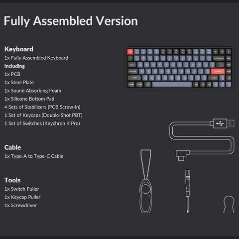  Bàn phím cơ không dây Keychron K2 Pro (QMK/VIA/75%/PBT) 