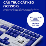  Phím chuột không dây AKKO MX108 (Bluetooth – 2.4Ghz - Blue on White) 