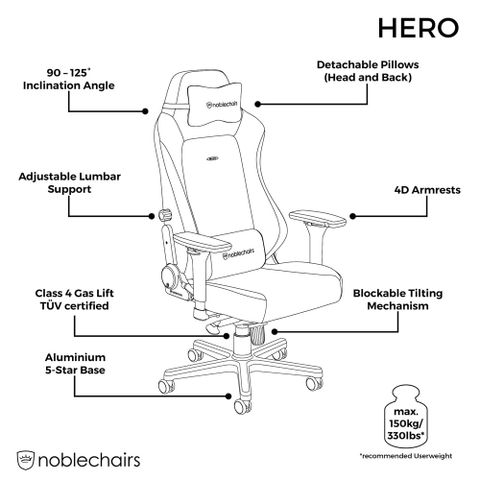  Ghế gaming NobleChairs HERO Black Edition 