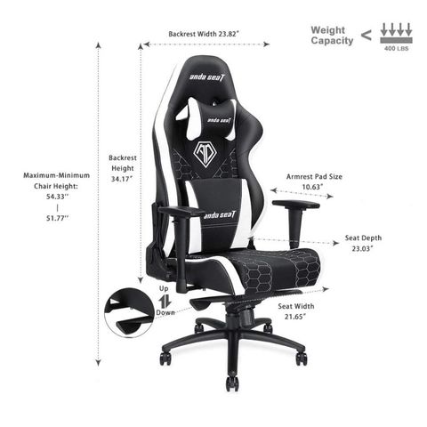  Ghế gaming AndaSeat Spirit King V2 Black White 