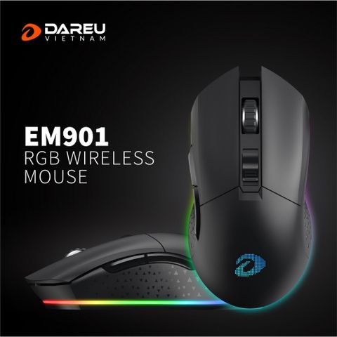  Chuột DareU EM901X RGB Superlight Wireless Black 