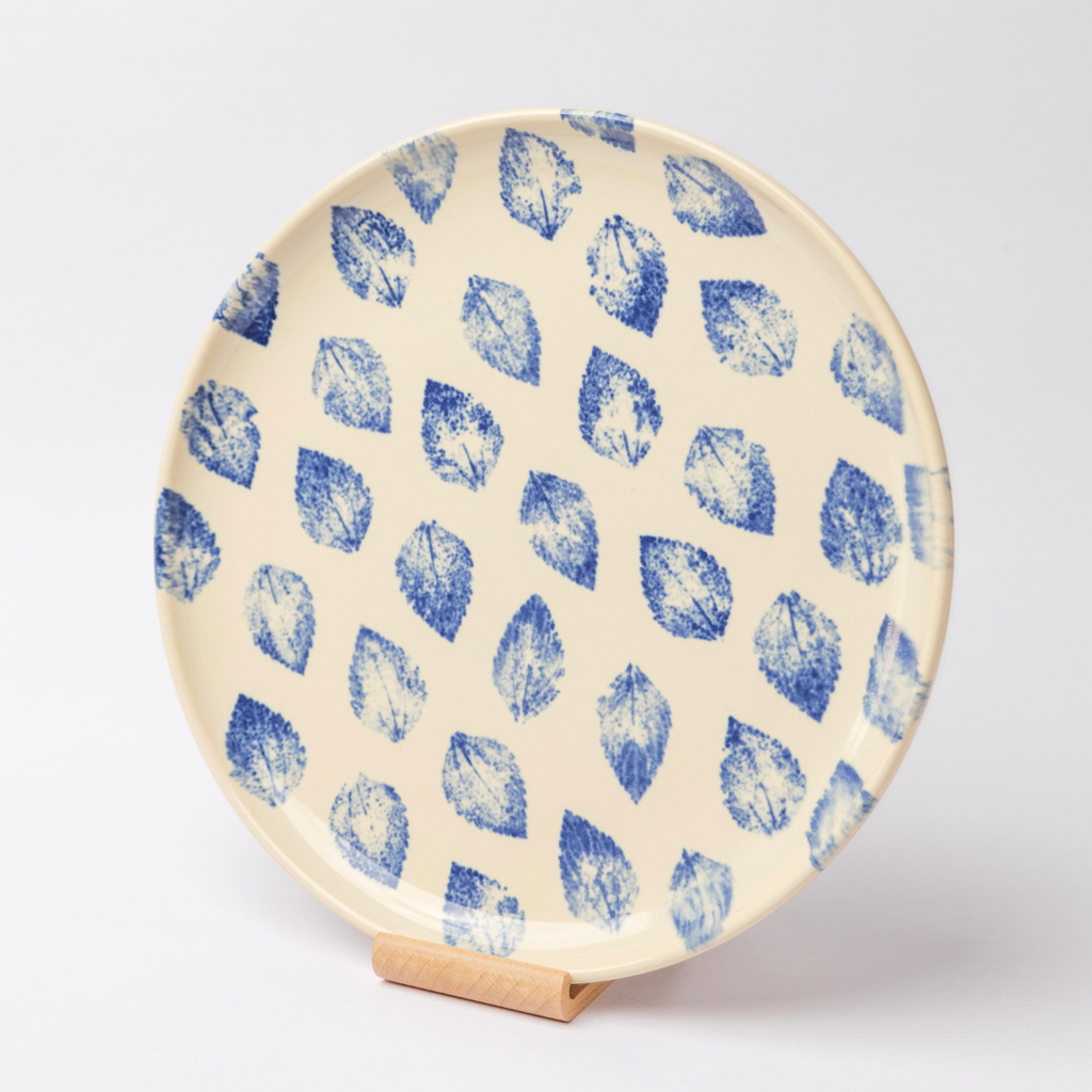 Dĩa tròn shape Western hoạ tiết Leafblue