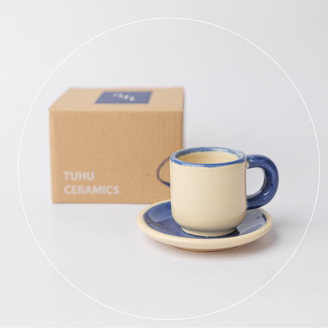  Bộ ly cà phê espresso gốm thủ công hoạ tiết hiện đại Pipa-D1 