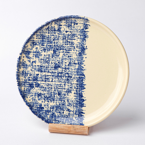  Dĩa tròn shape Western hoạ tiết Fabric 