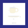 Bộ ly cà phê espresso gốm thủ công hoạ tiết hiện đại Pipa-D1