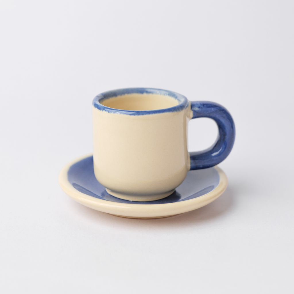 Bộ ly cà phê espresso gốm thủ công hoạ tiết hiện đại Pipa-D1