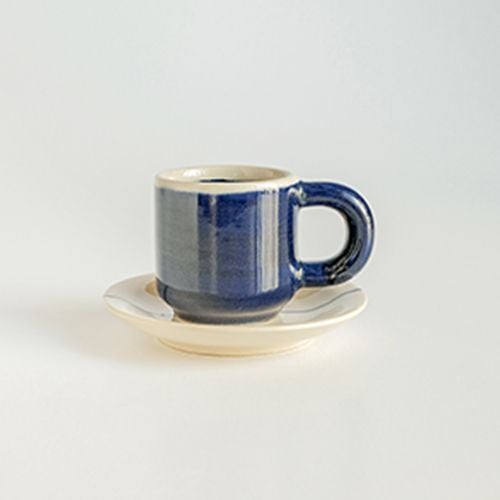 Bộ ly cà phê espresso gốm thủ công hoạ tiết hiện đại Pipa-D2