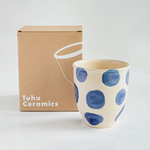  Ly gốm thủ công dung tích 280ml hoạ tiết hiện đại Polka 