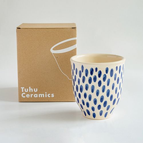 Ly gốm thủ công dung tích 280ml hoạ tiết hiện đại Ythanh