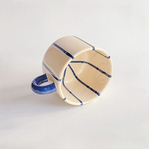 Ly gốm thủ công dung tích 380ml hoạ tiết hoa mẫu đơn hoạ tiết hiện đại 