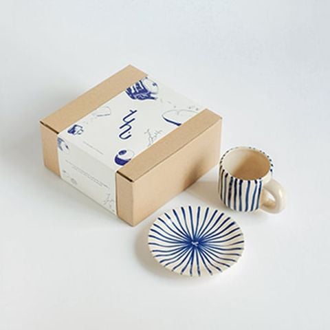  Bộ ly cà phê espresso gốm thủ công hoạ tiết hiện đại ROG 