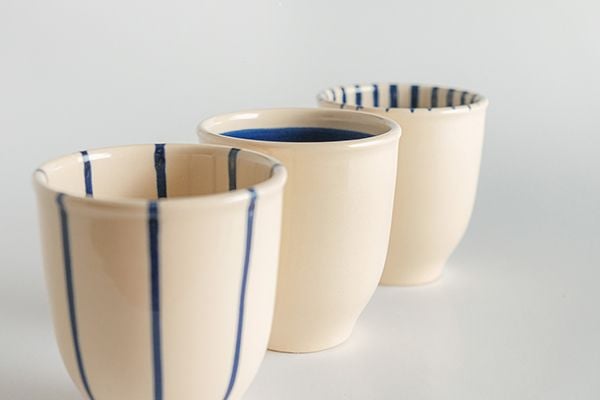 Ly gốm thủ công dung tích 280ml hoạ tiết hiện đại Matrix