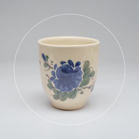  Ly gốm thủ công dung tích 280ml hoạ tiết hoa mẫu đơn 