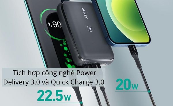  Pin sạc dự phòng Aukey 10000mAh PB-WL01S PD20W 