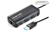  Bộ chia 3 cổng USB 3.0 tich hợp cổng Mạng Gigabit 10/100 / 1000Mbps Ugreen 20265 