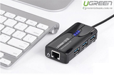  Bộ chia 3 cổng USB 3.0 tich hợp cổng Mạng Gigabit 10/100 / 1000Mbps Ugreen 20265 