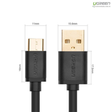  Cáp USB Type C to USB 2.0 dài 2m chính hãng Ugreen UG-30161 cao cấp 