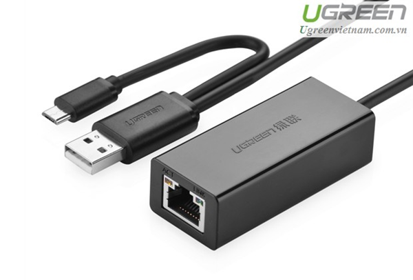  Cáp USB to Lan 10/100 Mbps Ethernet Adapter có OTG chính hãng Ugreen 30219 - CR110 