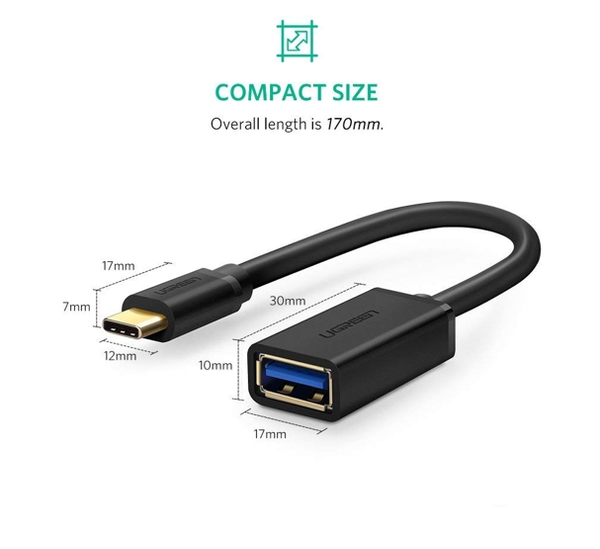  Cáp OTG USB Type C sang USB 3.0 Ugreen 30701 cao cấp 