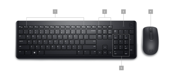 Dell Wireless Keyboard and Mouse US English - KM3322W  (580-AKDM) 