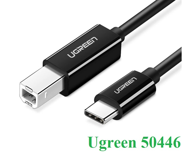  Cáp máy in USB 2.0 Type-C to USB Type-B dài 2M Ugreen 50446 (Màu đen) 