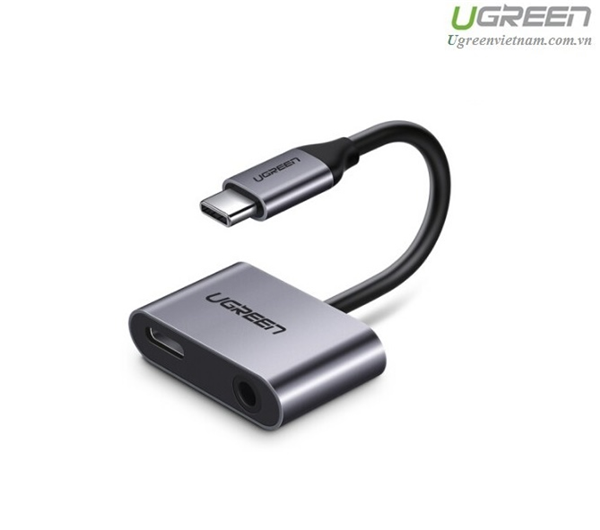 Cáp chuyển đổi USB type-C to 3,5mm hỗ trợ cổng sạc USB-C chính hãng Ugreen 50596 cao cấp 
