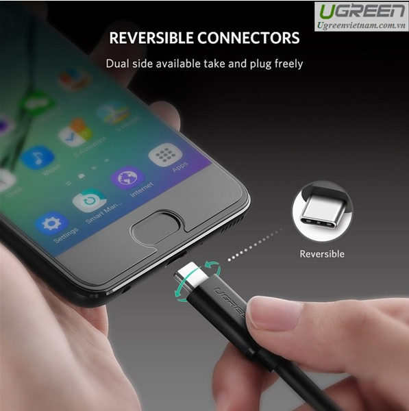  Cáp sạc USB Type-C dài 1,5M chính hãng Ugreen 50998 cao cấp 