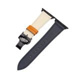  Dây da thật Swift xanh navy phối trắng cho Apple Watch 